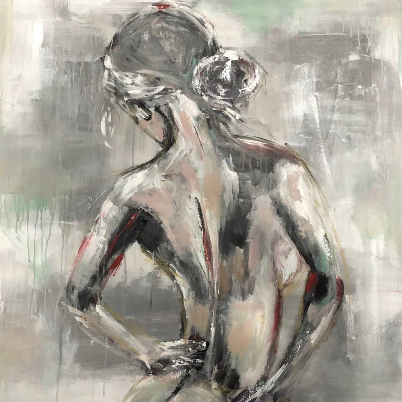Figure in pale gray