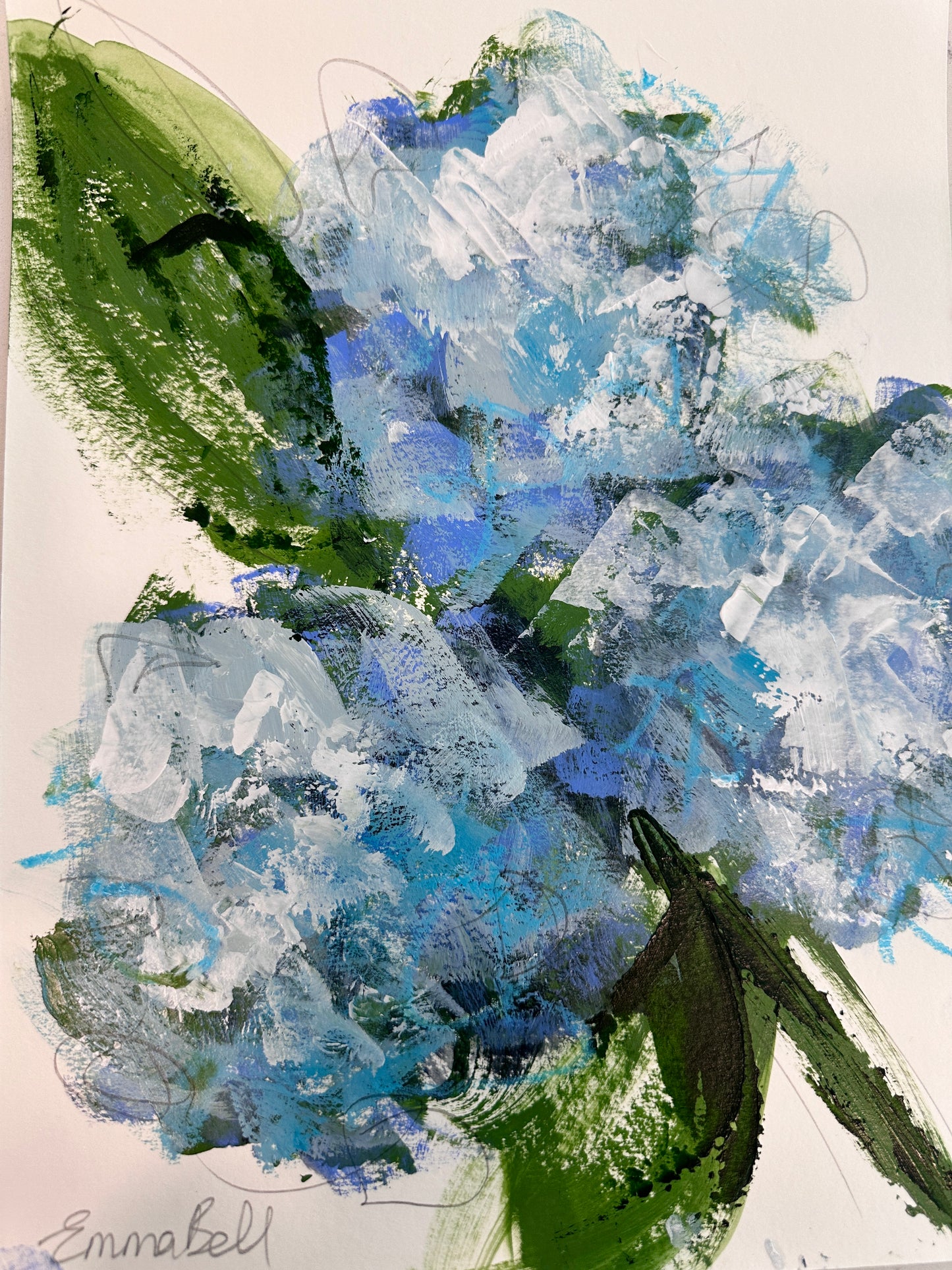 Small hydrangea painting