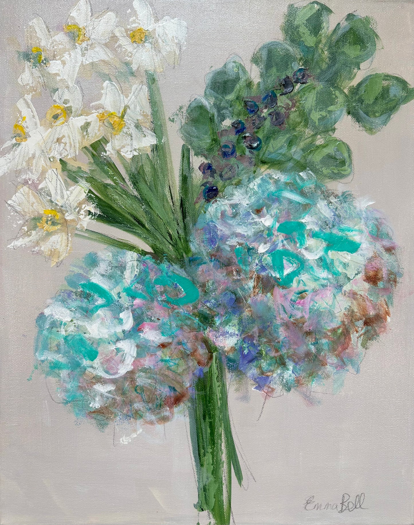 Aqua Hydrangea Bouquet