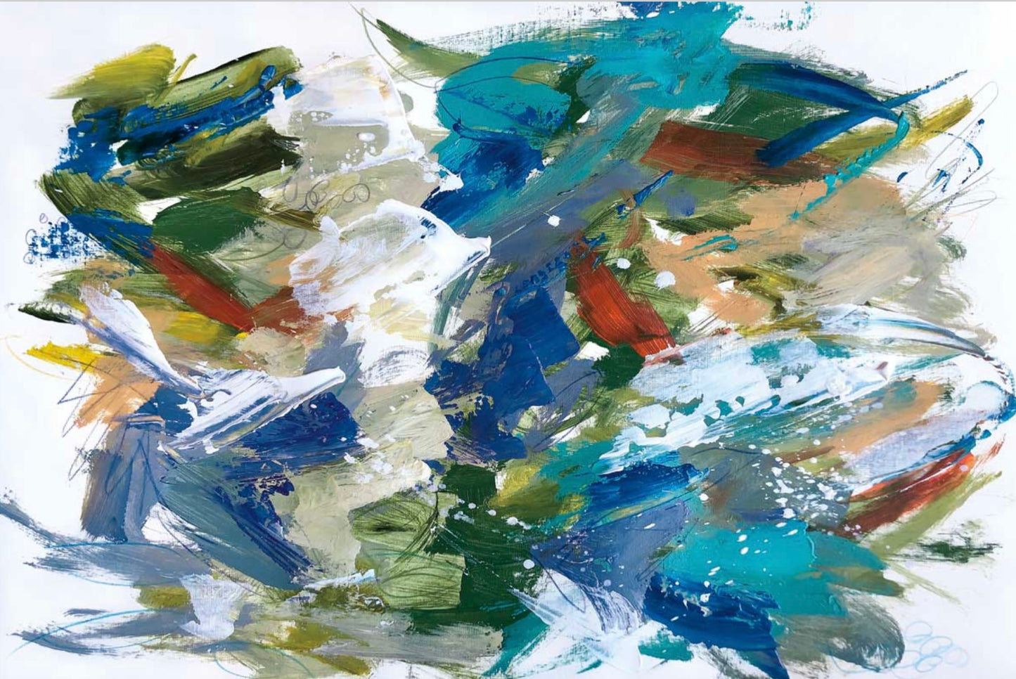 Aqua Floral Splash