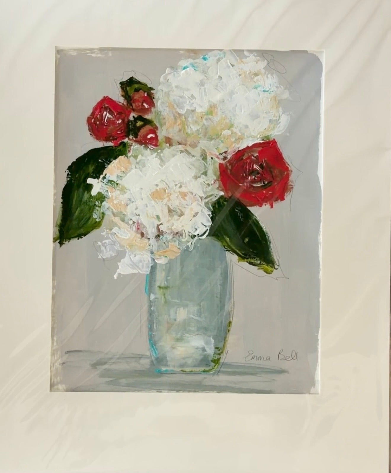 Hydrangea and Rose Vase 11x14