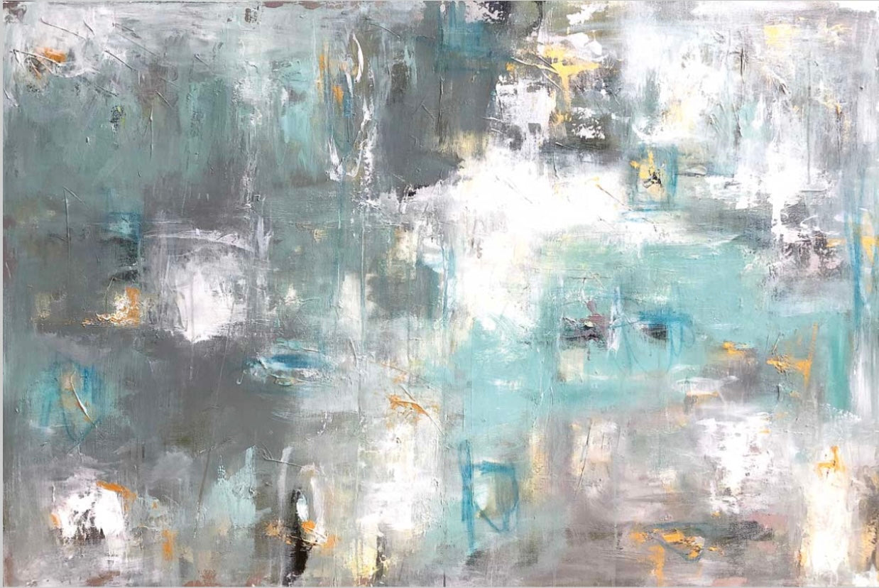 Gray Aqua Gold Illusion
