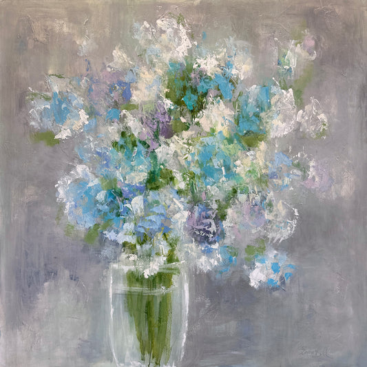 Aqua Blue Hydrangeas 48x48