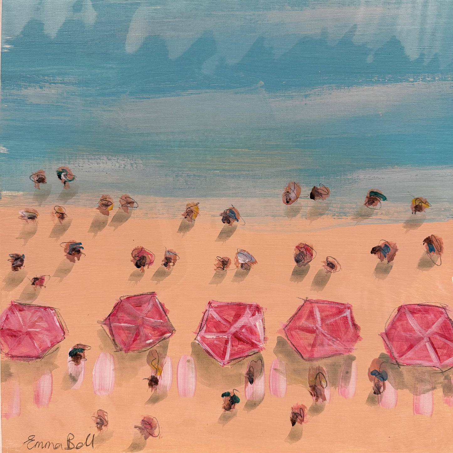 Small Beach painting 12x12