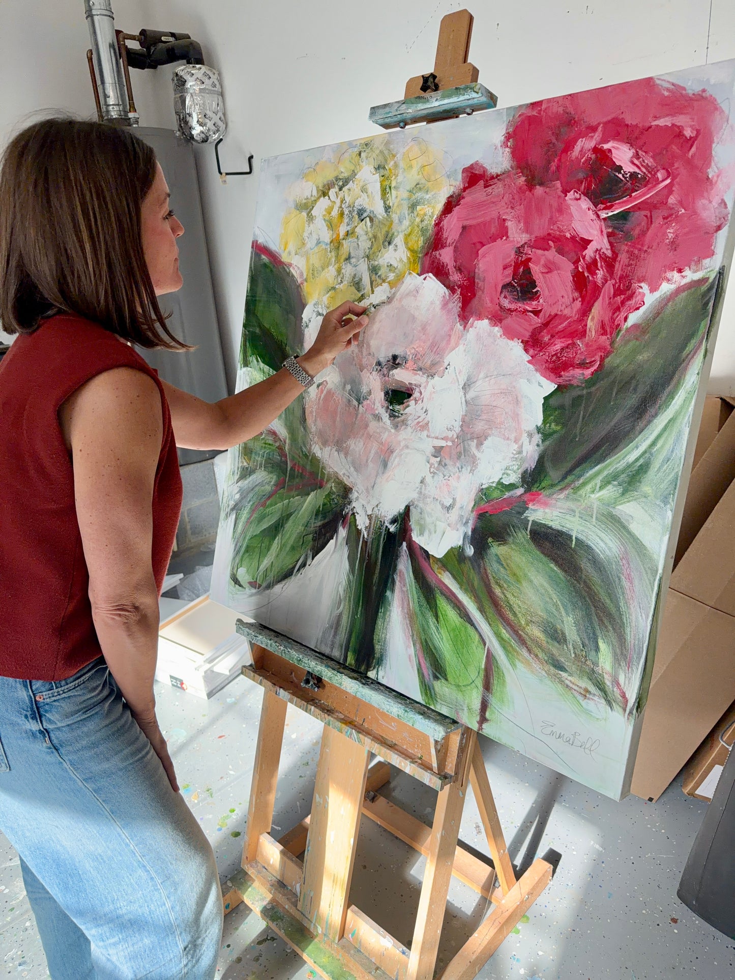 White Flower Posies 40”x40”