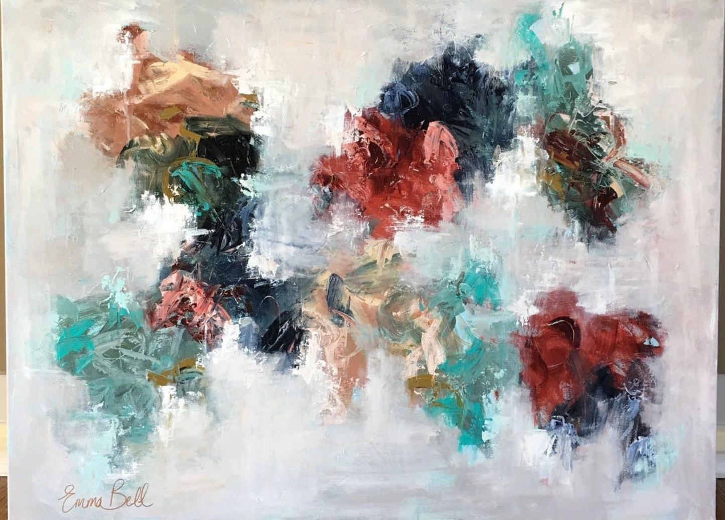 Aqua & Rust Abstract