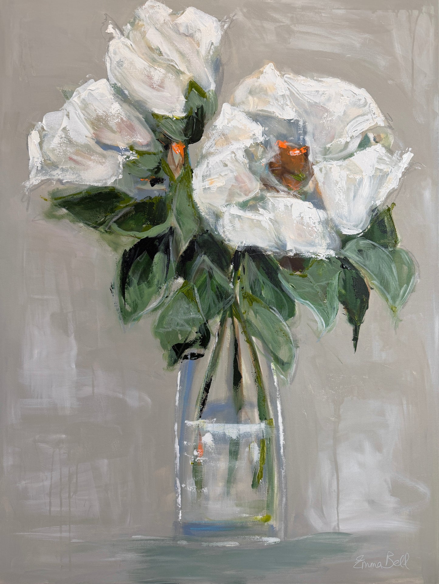 White Rose Vase
