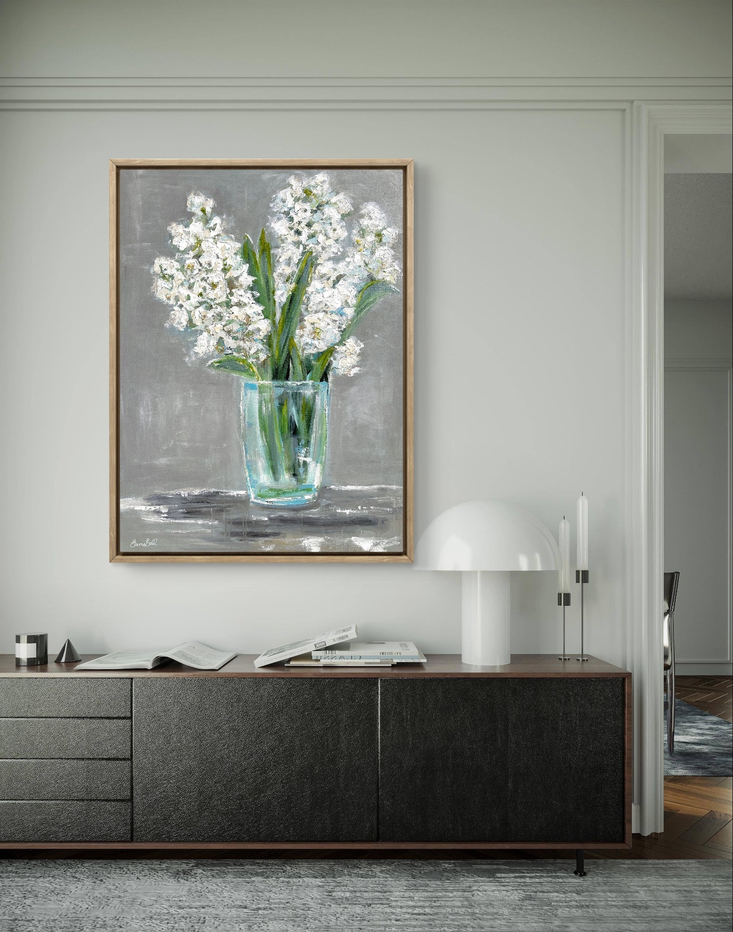 Hyacinths in a Glass Vase