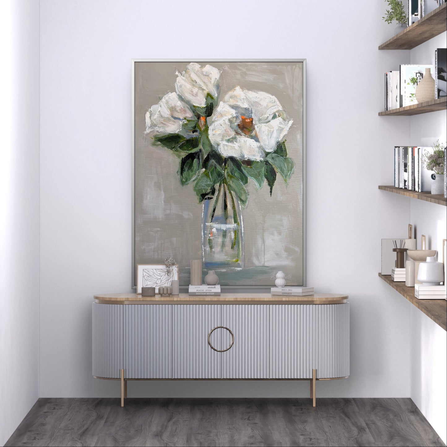 White Rose Vase