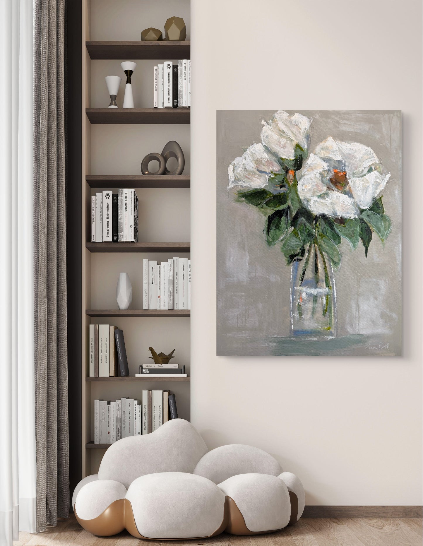White Rose Vase