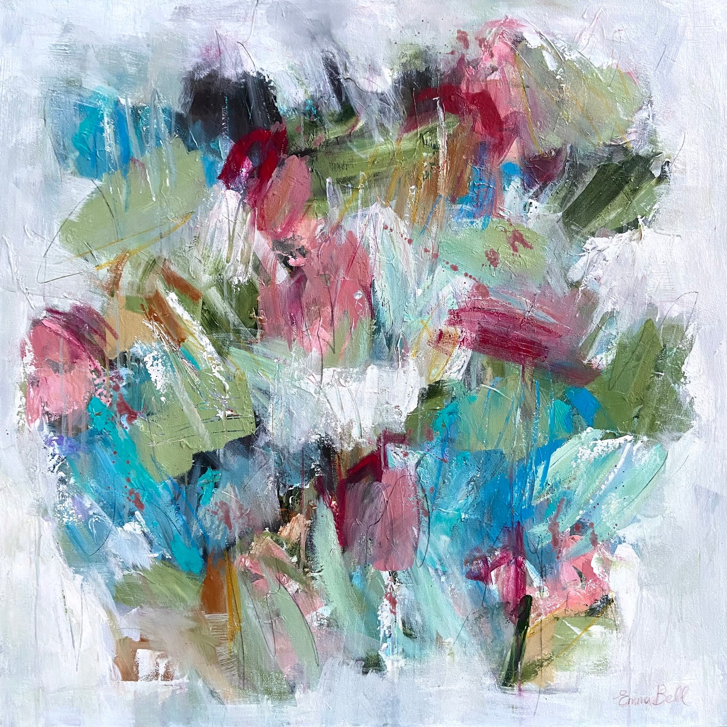 Blue Green Interaction Abstract