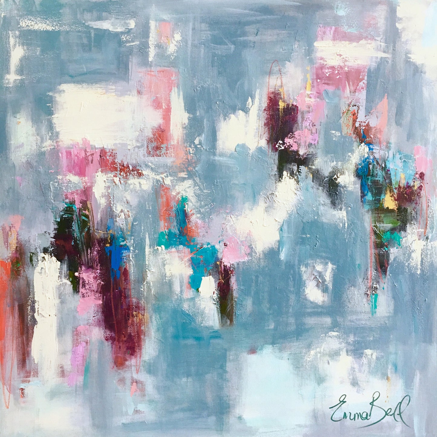 Blue Pink Abstract Haze
