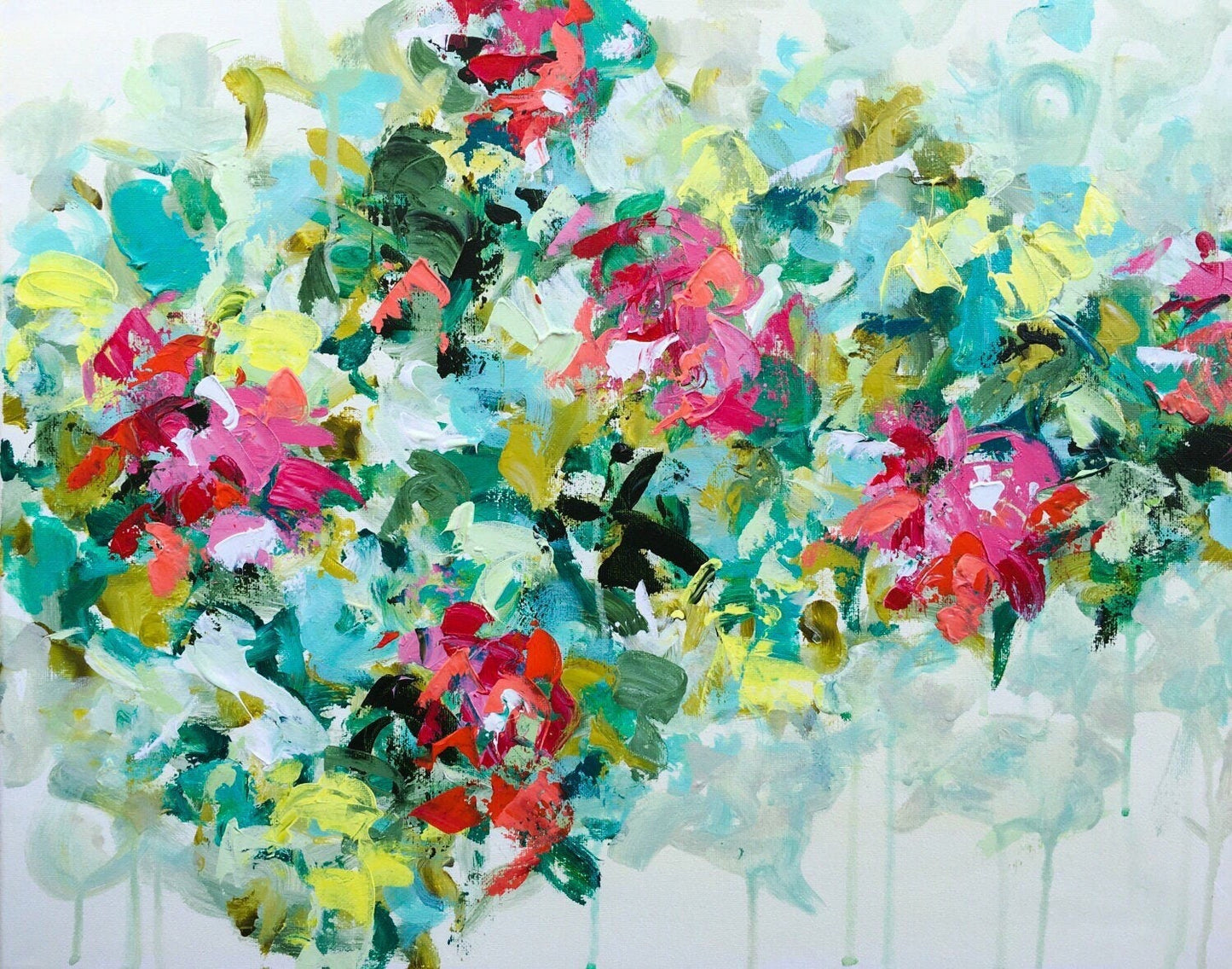 Aqua and Pink Floral Dance