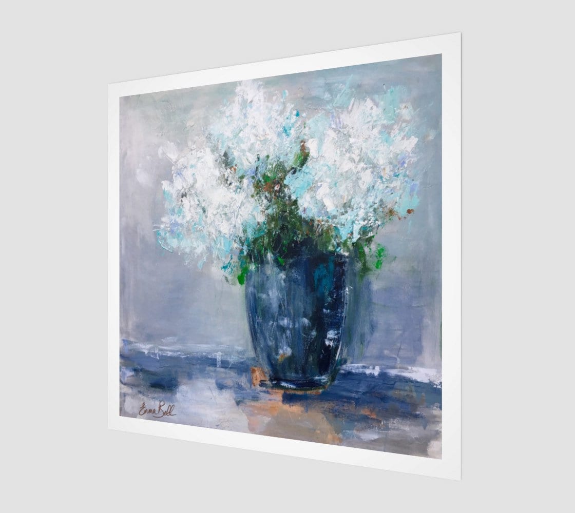 Vase of hydrangeas