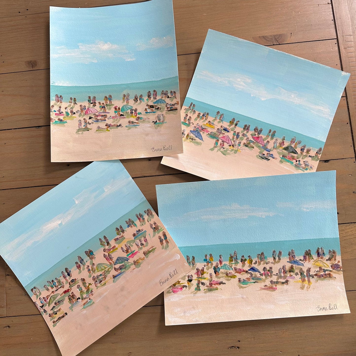 beachlife summer painting on paper