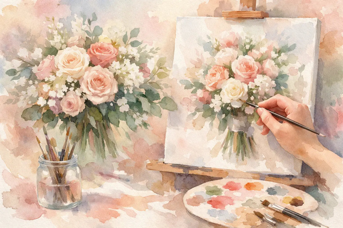 Custom Wedding Bouquet Painting Ideas