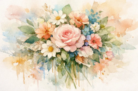 Mixed Media Bouquet Painting That Holds the Moment