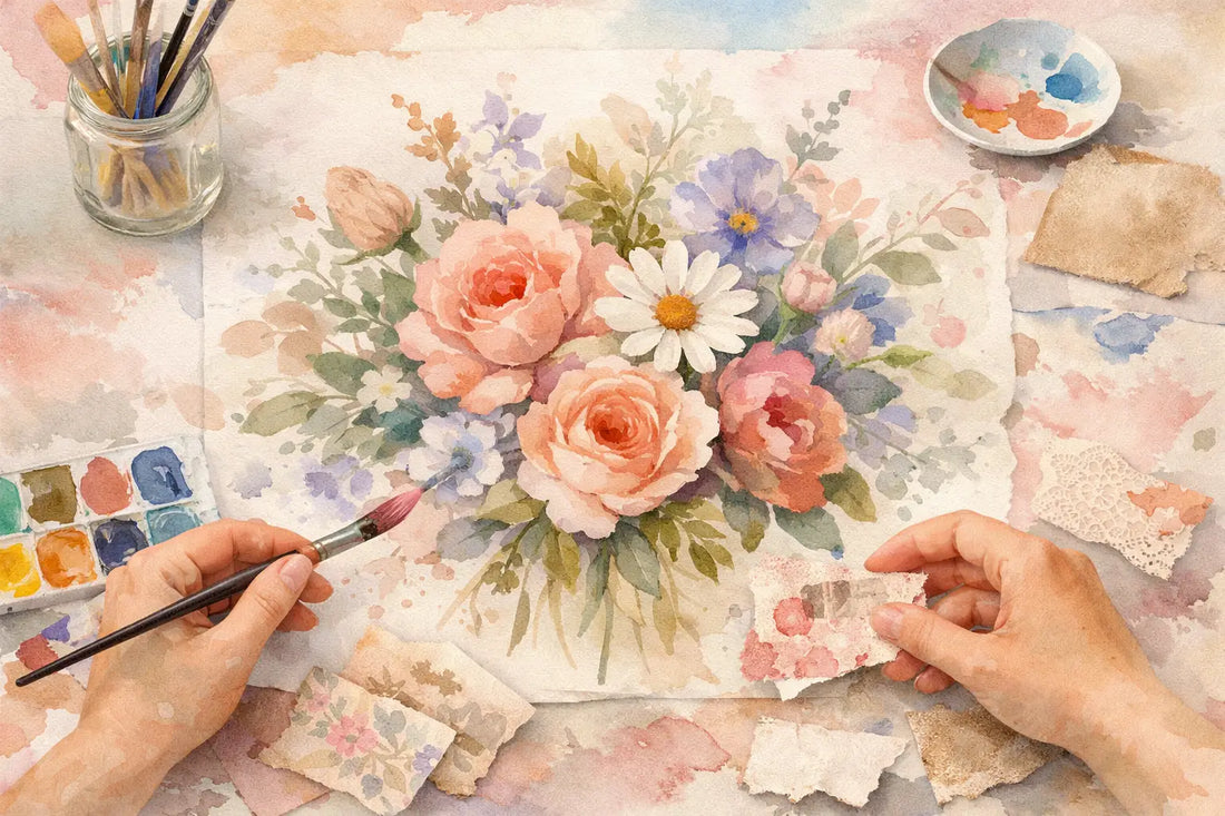 How a Mixed Media Floral Commission Works