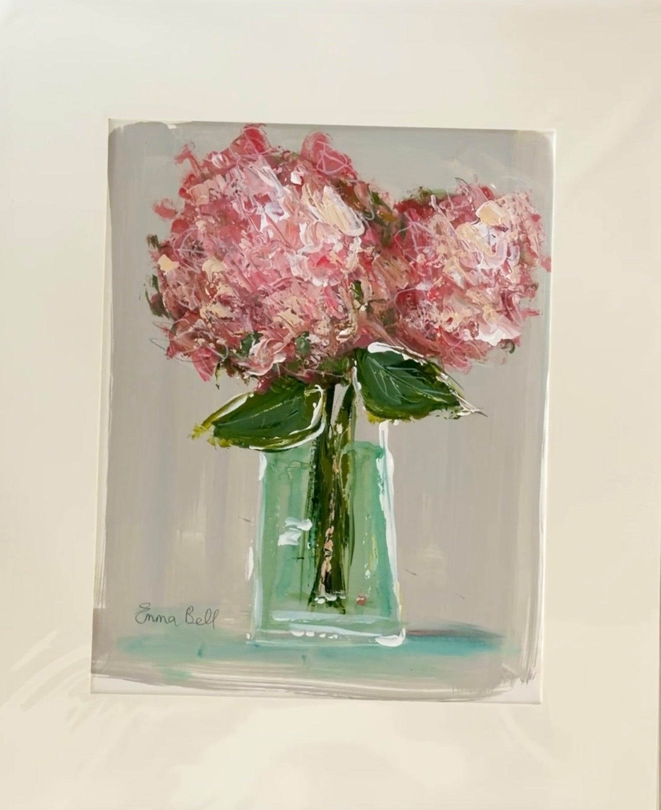 Muted red hydrangeas 11x14