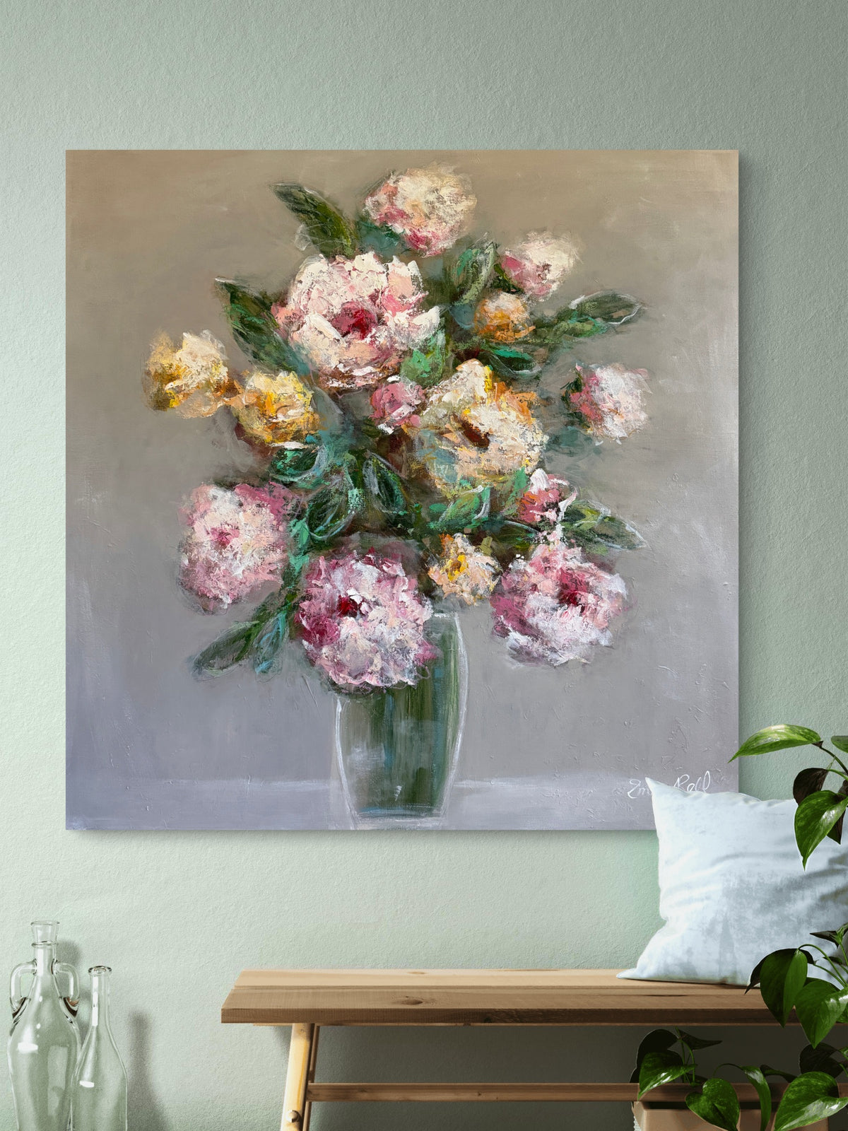 Muted Mocha Floral Vase