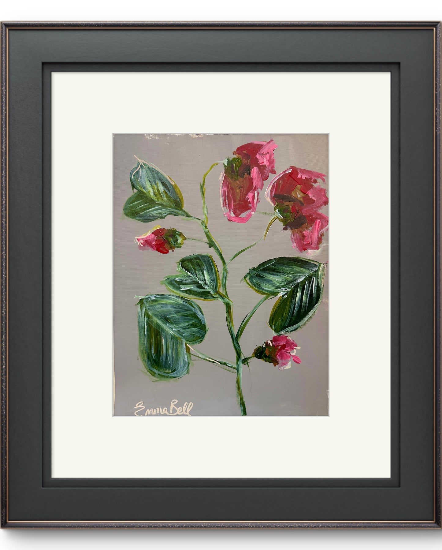 Botanical red poppies 12x9