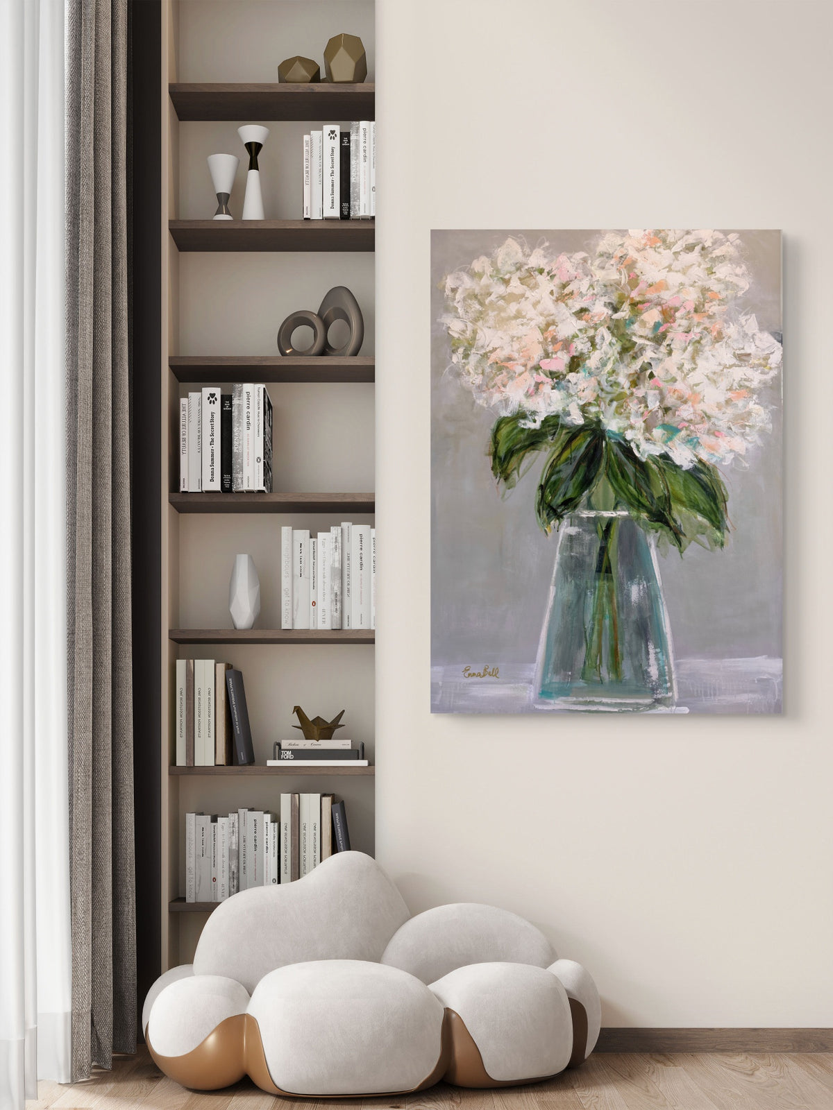 Cream Hydrangea Vase