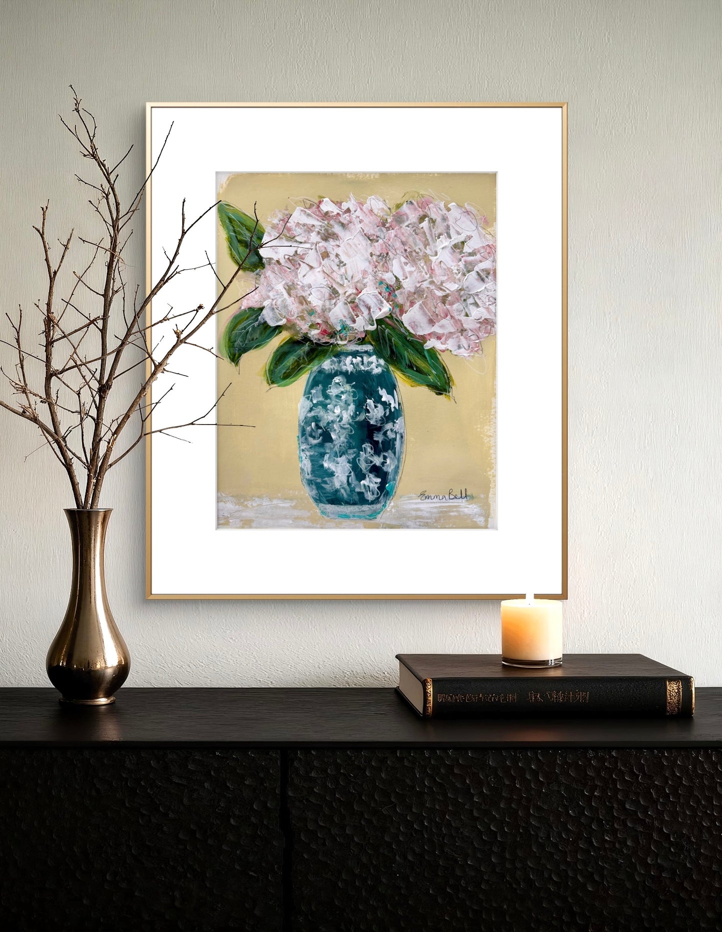 Muted pink hydrangeas 11x14