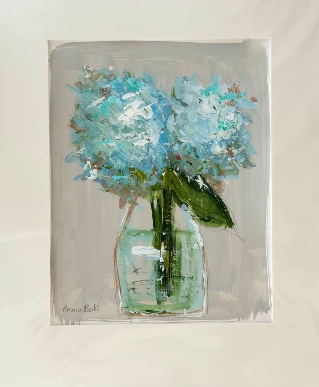Aqua hydrangeas 11x14
