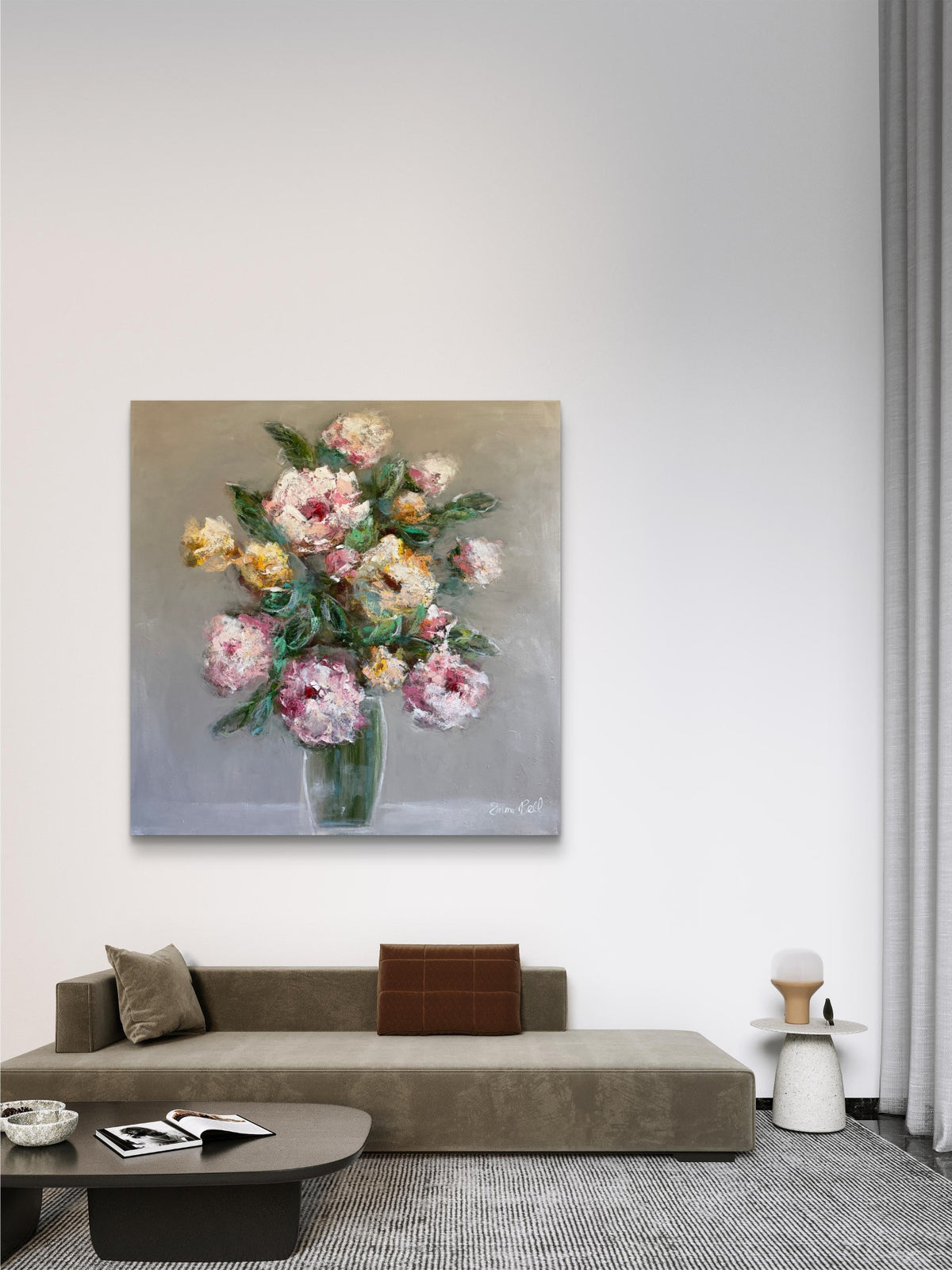 Muted Mocha Floral Vase