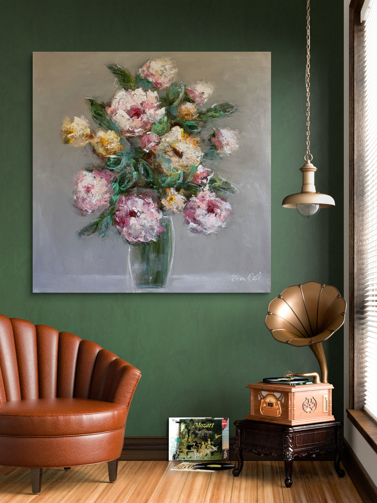 Muted Mocha Floral Vase