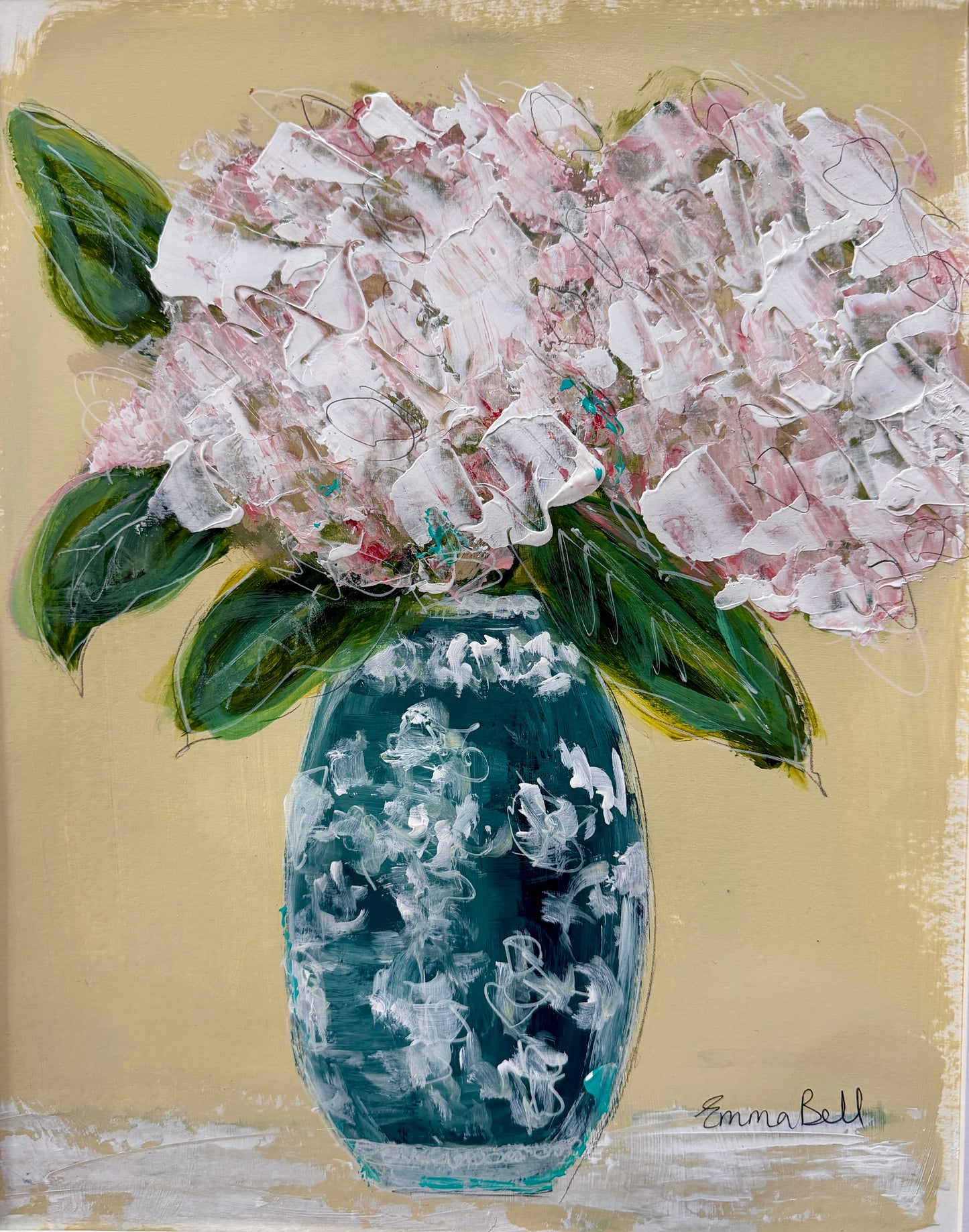 Muted pink hydrangeas 11x14