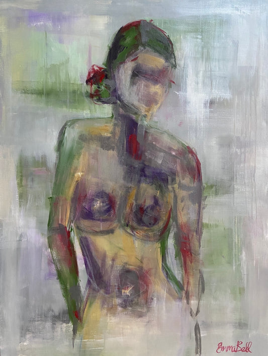 Figure in red and lilac