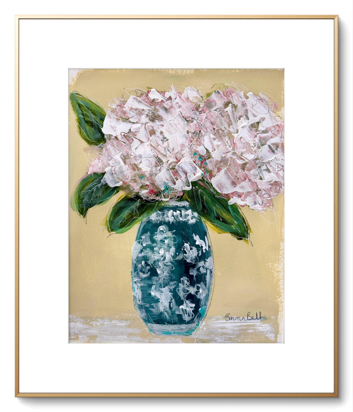 Muted pink hydrangeas 11x14