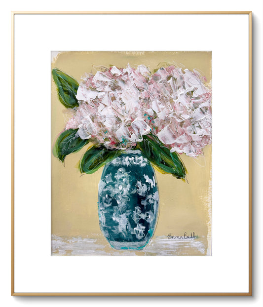 Muted pink hydrangeas 11x14