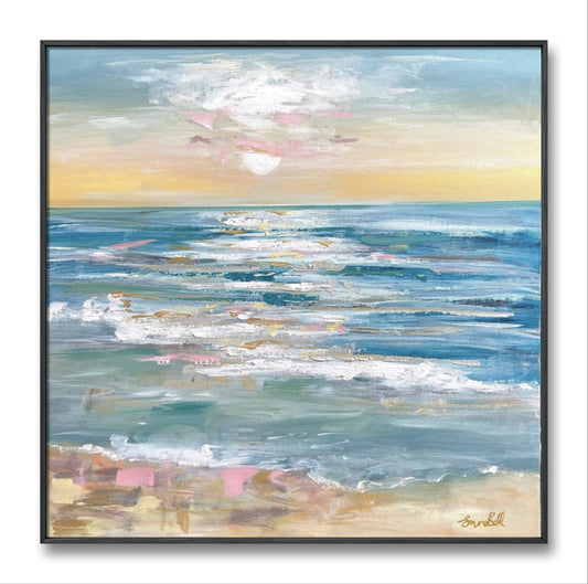 Sunset Bliss Hand Embellished Framed Giclee print