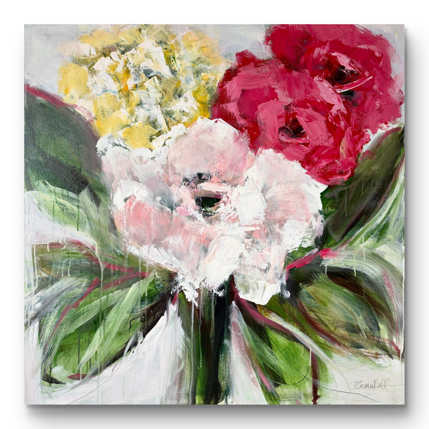 White Flower Posies 40”x40”