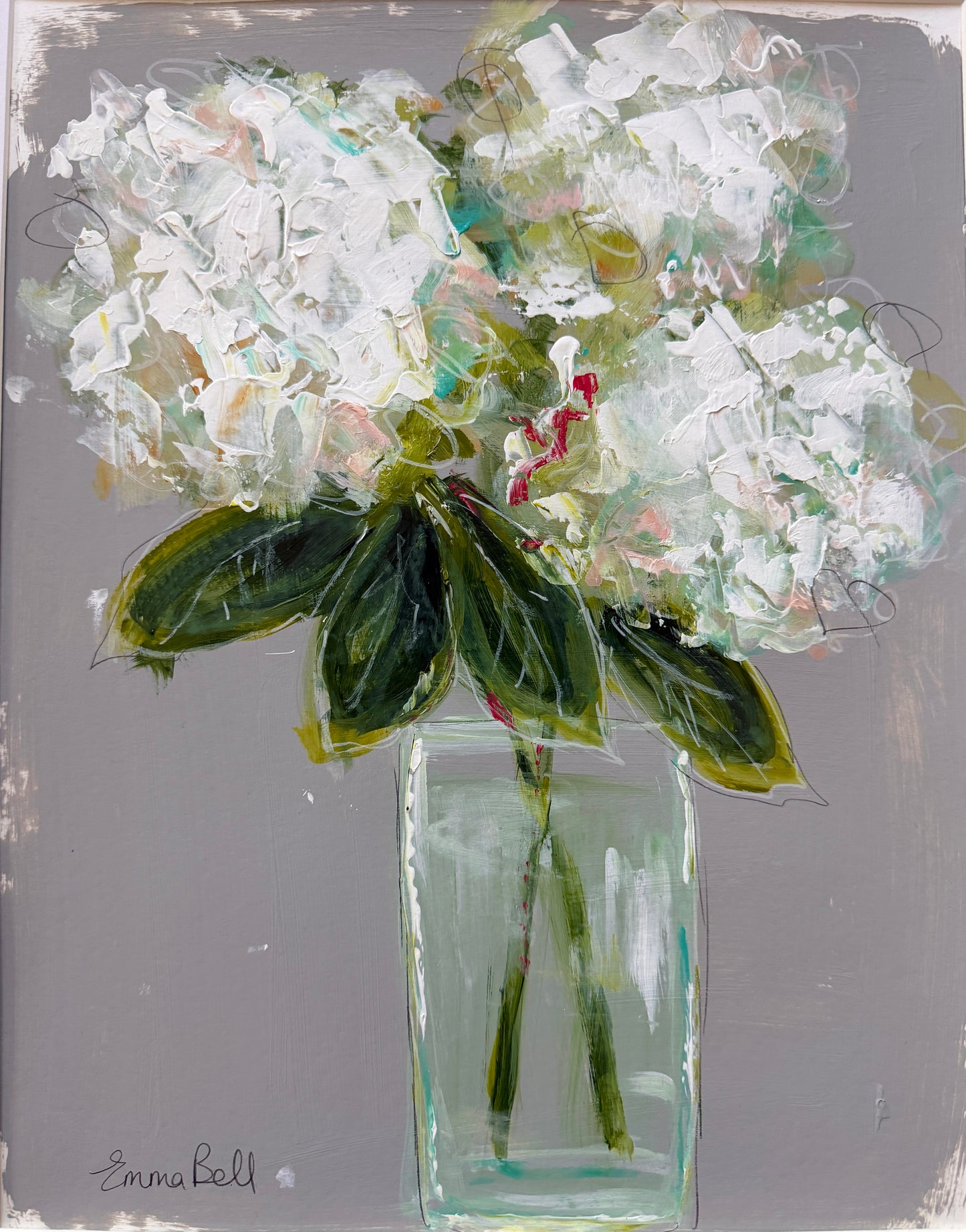 White hydrangeas 11x14