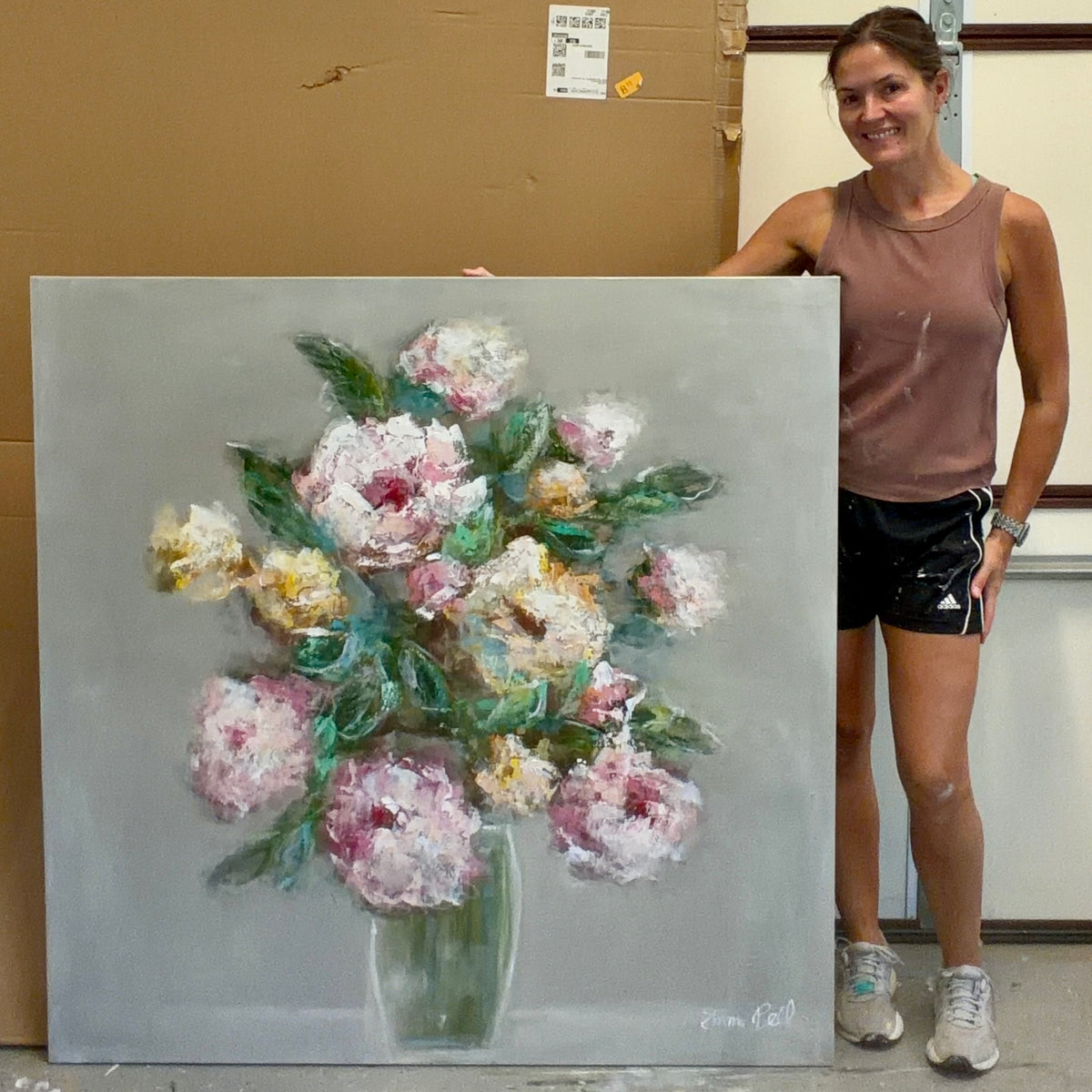 Muted Mocha Floral Vase