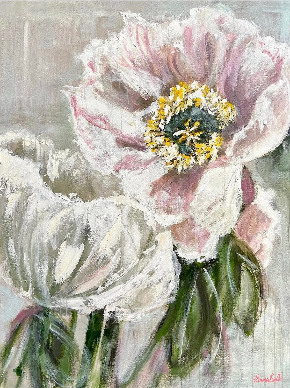 Muted Pink Poppies 48x36