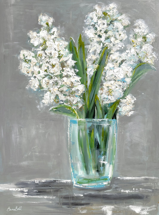 Hyacinths in a Glass Vase