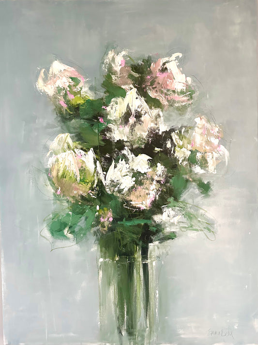 Vase of White Lilies