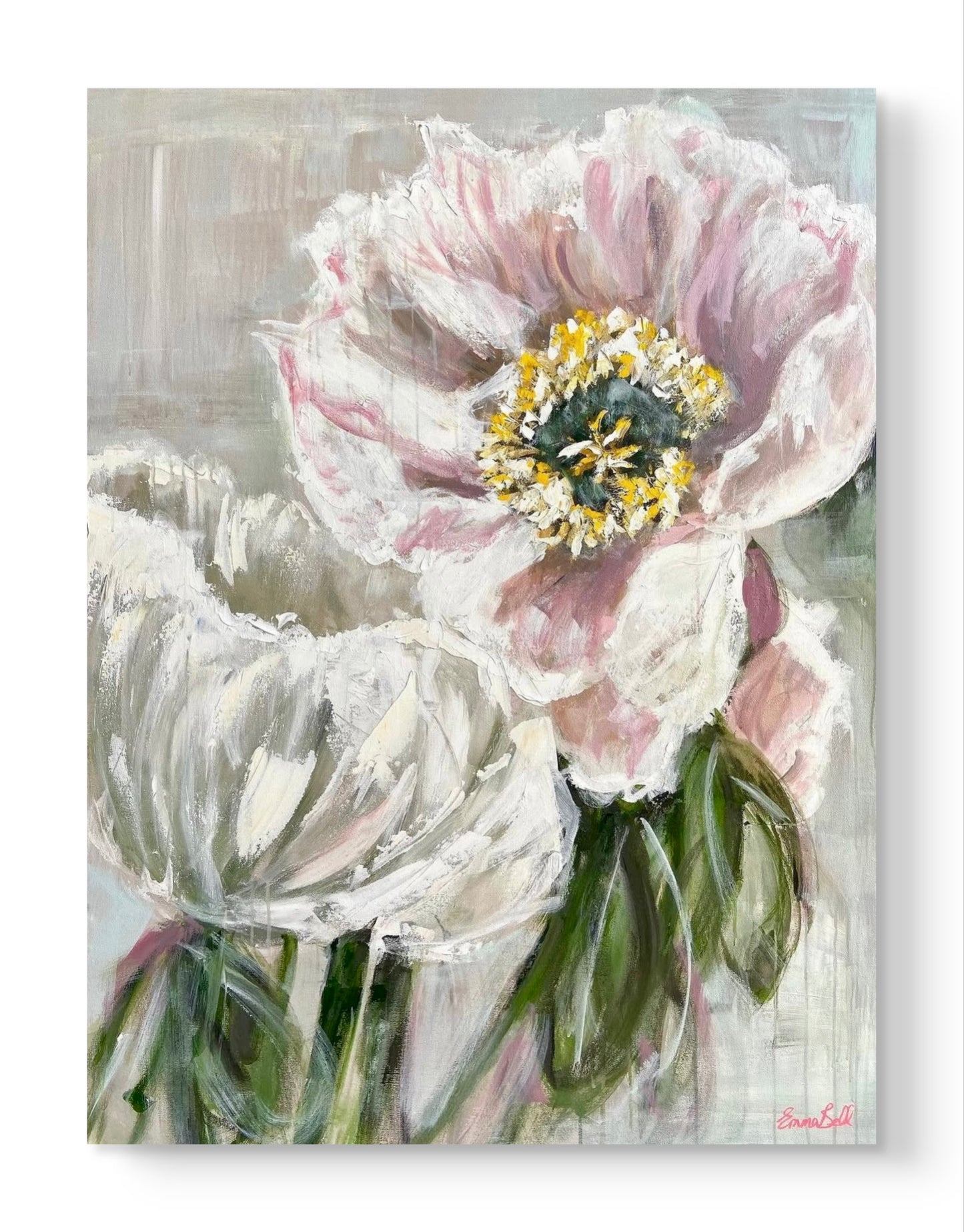 Muted Pink Poppies 48x36