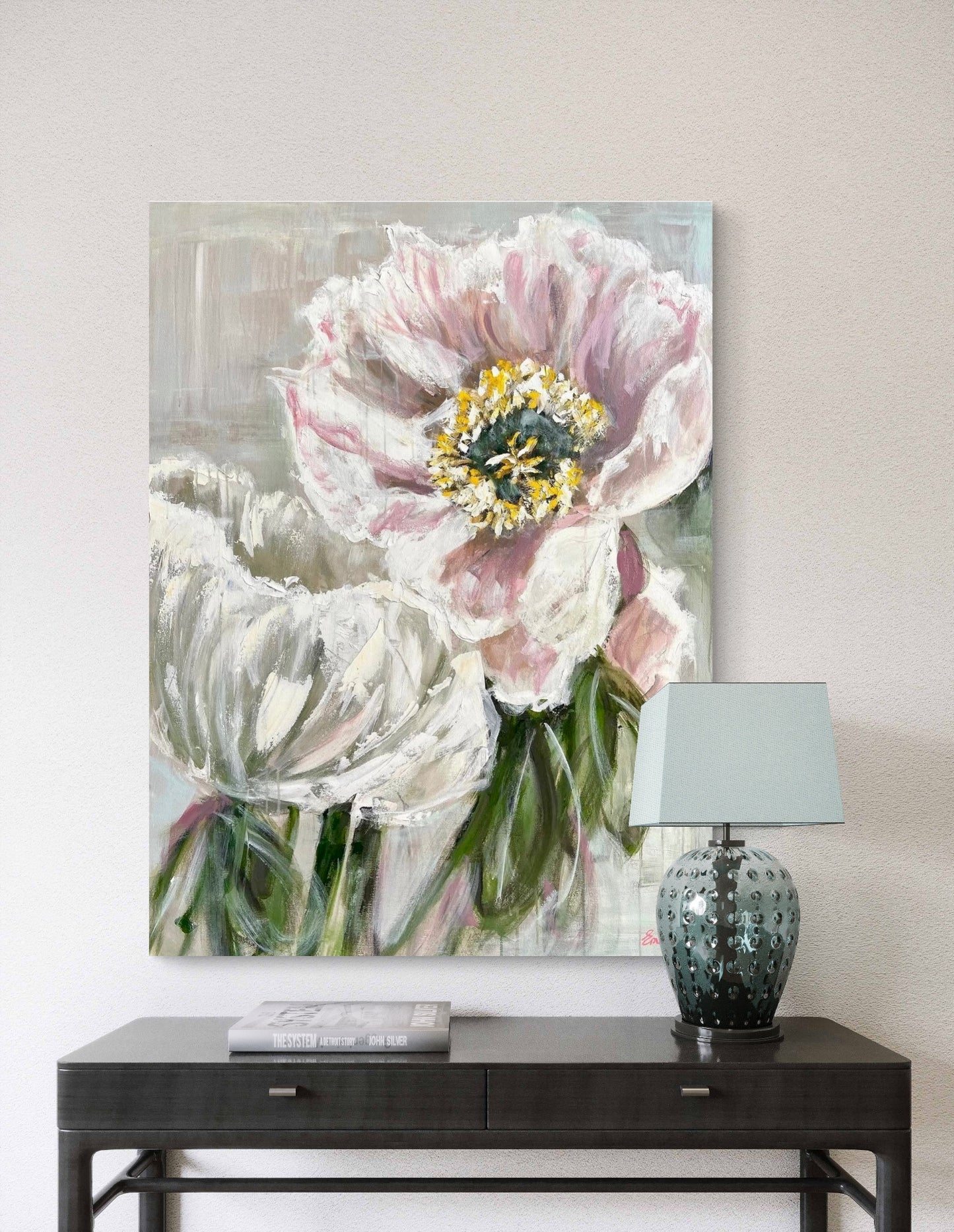 Muted Pink Poppies 48x36