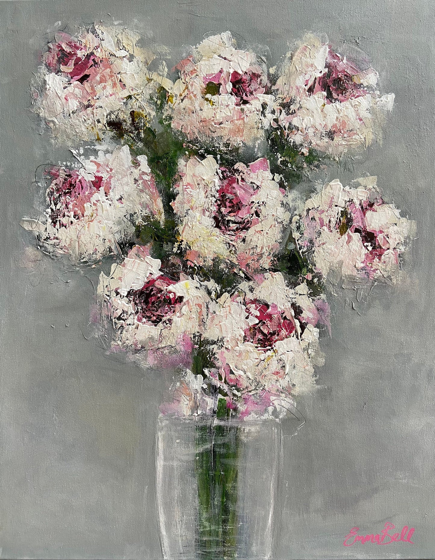 White Flowers in a Glass Vase